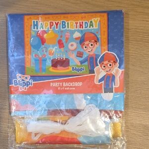 Happy Birthday Blue Party Backdrop - Kids Birthday Decoration